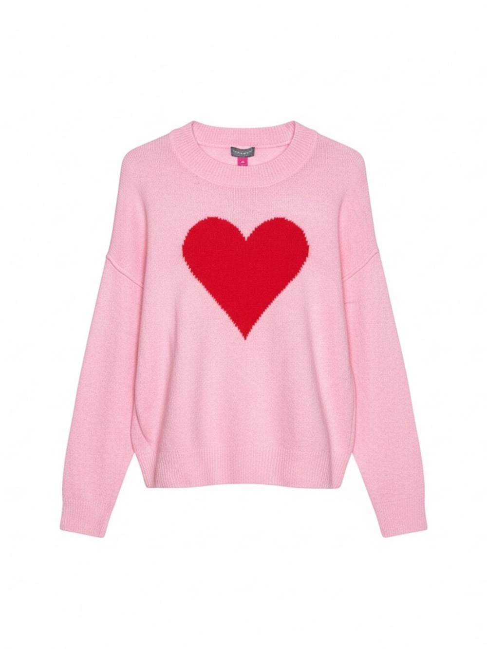 Vince Camuto Pink sweater with red heart graphic Size Medium NWT